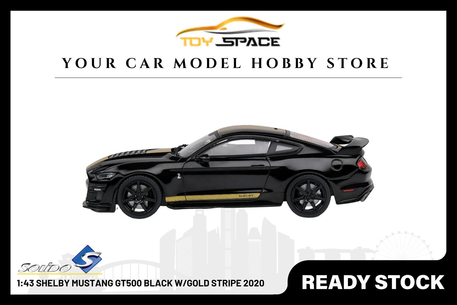 [SOLIDO] 1:43 Shelby Mustang GT500 Black W/Gold Stripe 2020