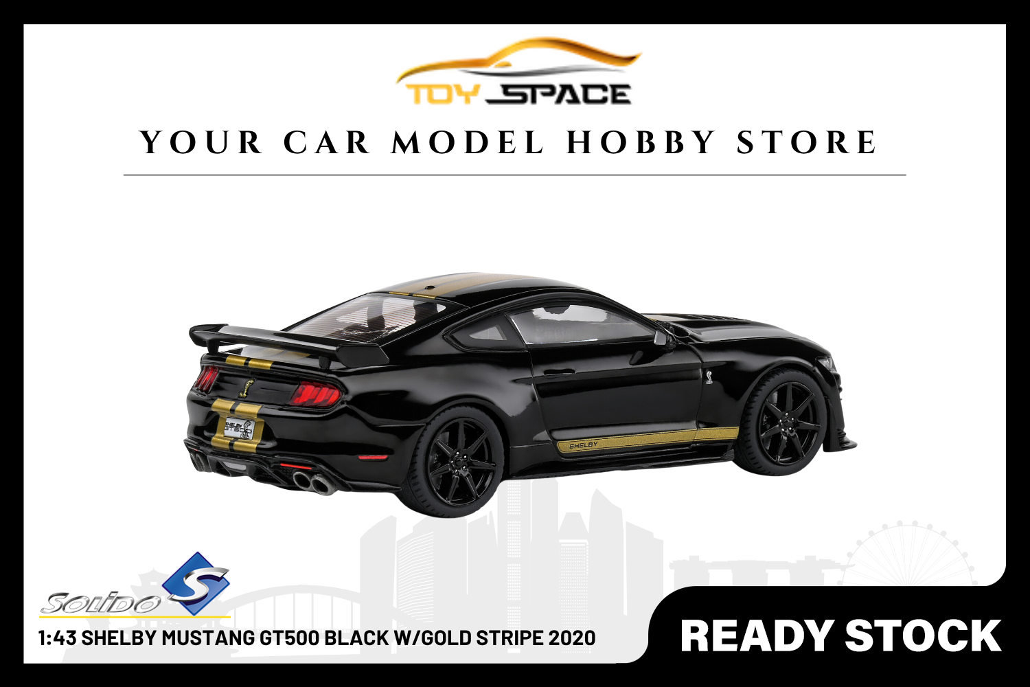 [SOLIDO] 1:43 Shelby Mustang GT500 Black W/Gold Stripe 2020