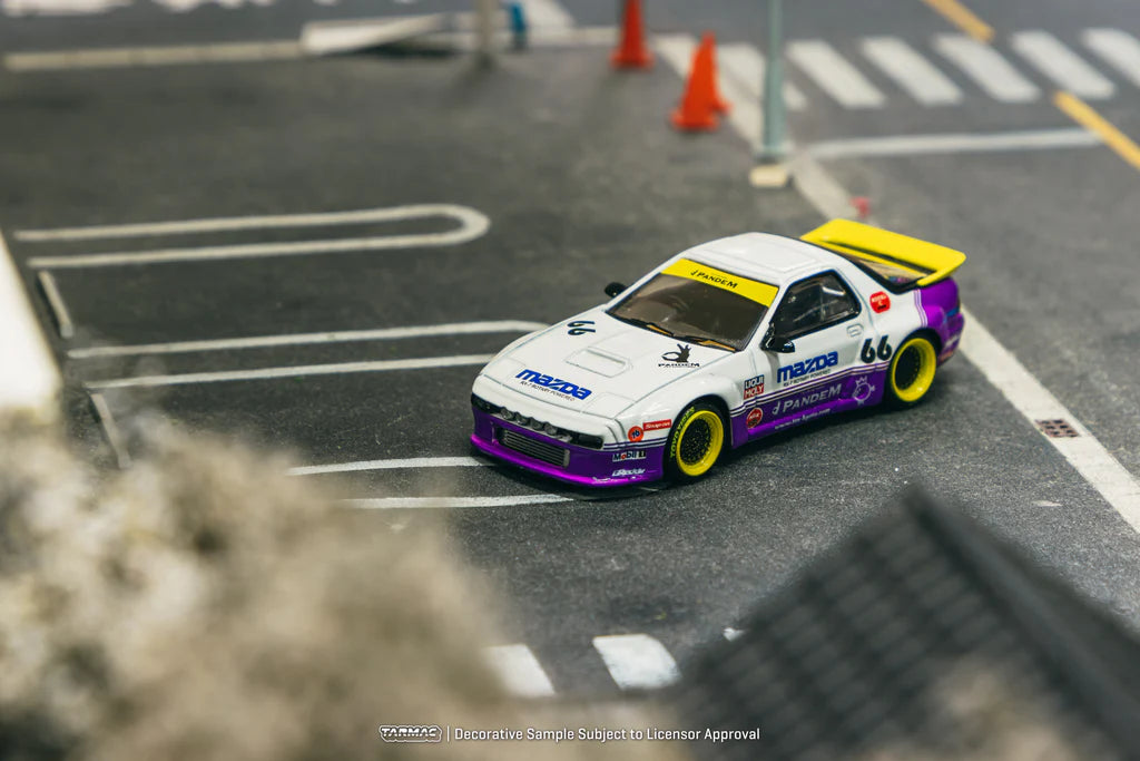 [TARMAC WORKS] 1/64 Pandem Mazda RX-7 FC3S White/Purple - HOBBY64