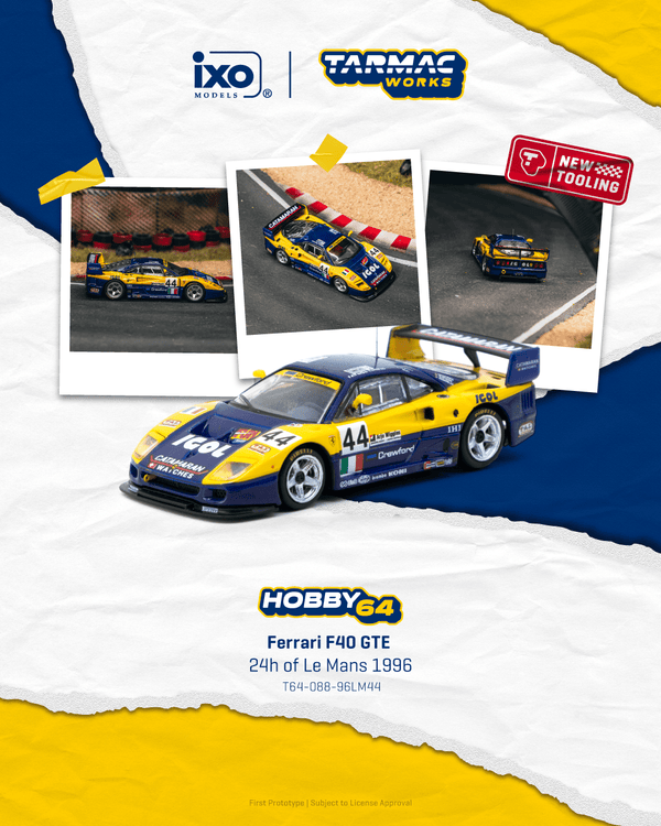 [TARMAC WORKS] 1:64 Ferrari F40 GTE 24h of Le Mans 1996 Luciano Della Noce / Anders Olofsson / Carl Rosenblad