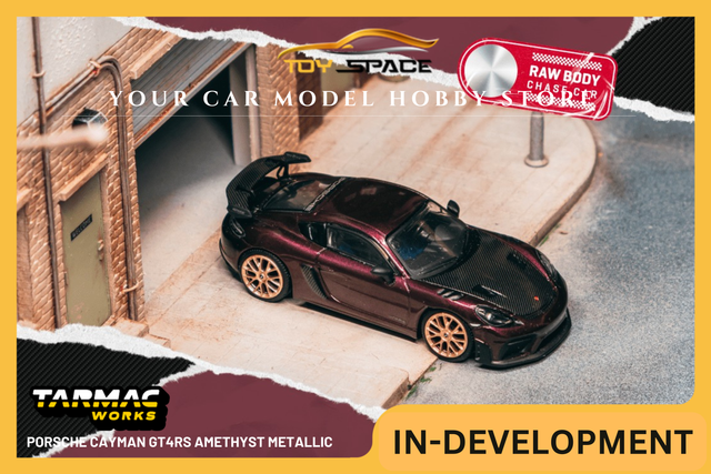 [TARMAC WORKS] 1:64 Porsche Cayman GT4RS Amethyst Metallic - Toy Space Diecast Online Store Singapore