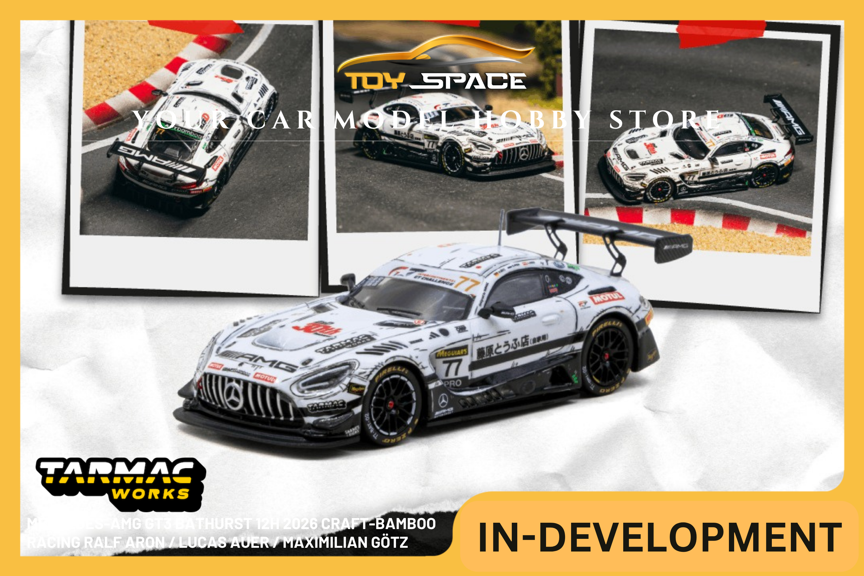 [TARMAC WORKS] 1:64 Mercedes-AMG GT3 Bathurst 12h 2026 Craft-Bamboo Racing Ralf Aron / Lucas Auer / Maximilian Götz - Toy Space Diecast Online Store Singapore