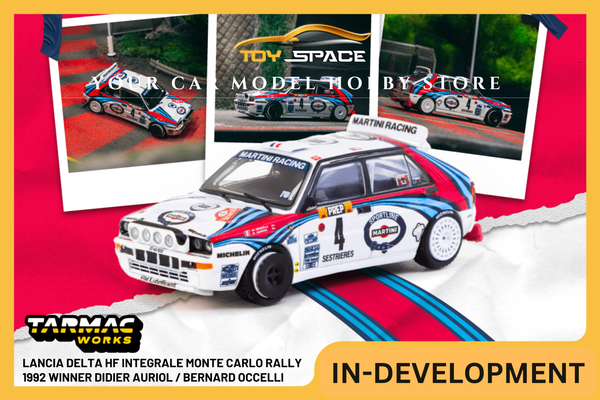 [TARMAC WORKS] 1:64 Lancia Delta HF Integrale Monte Carlo Rally 1992 Winner Didier Auriol / Bernard Occelli