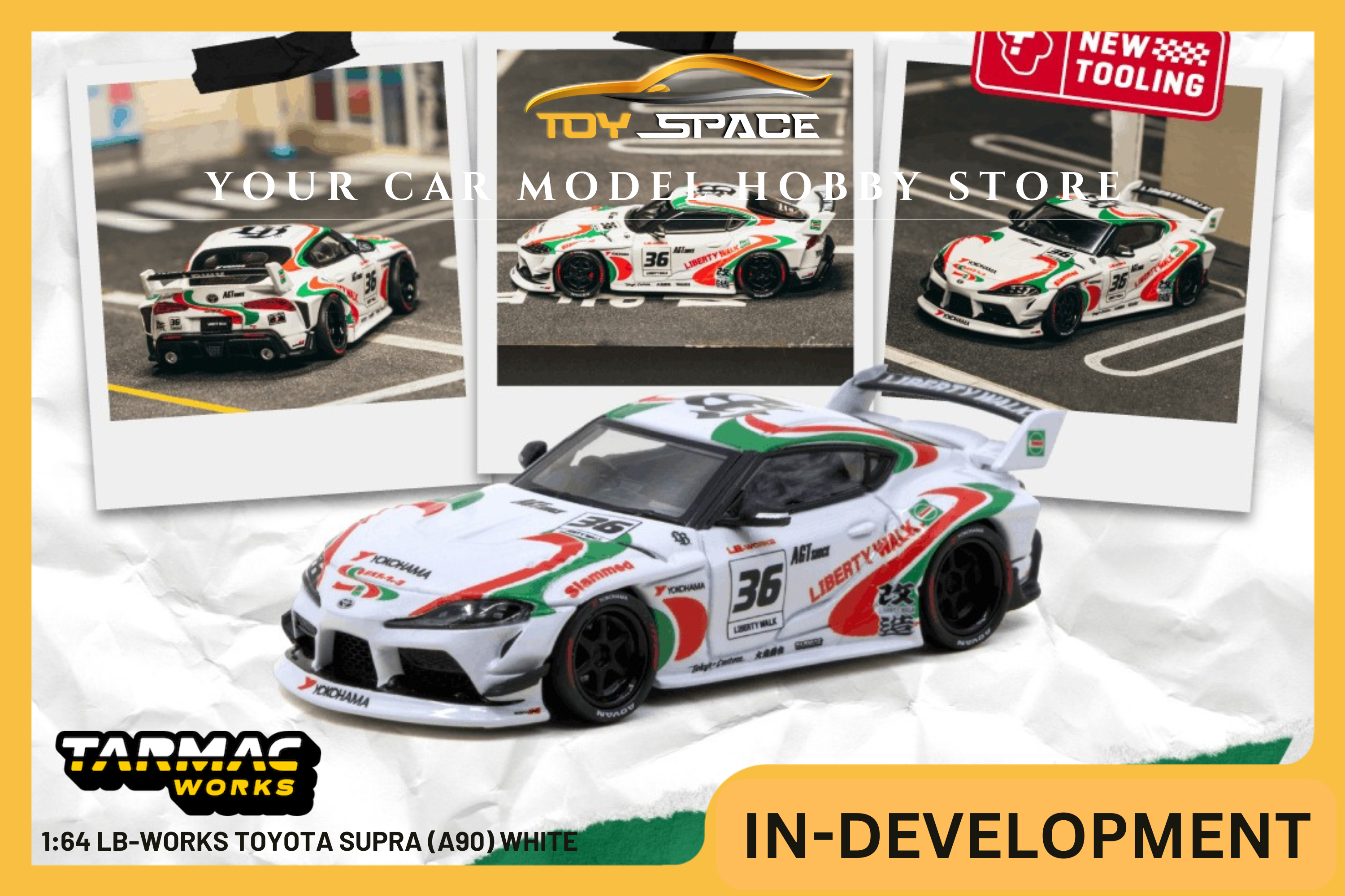 [TARMAC WORKS] 1:64 LB-Works Toyota Supra (A90) White