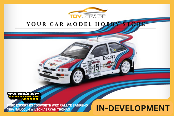 [TARMAC WORKS] 1:64 Ford Escort RS Cosworth WRC Rallye Sanremo 1994 Malcolm Wilson / Bryan Thomas
