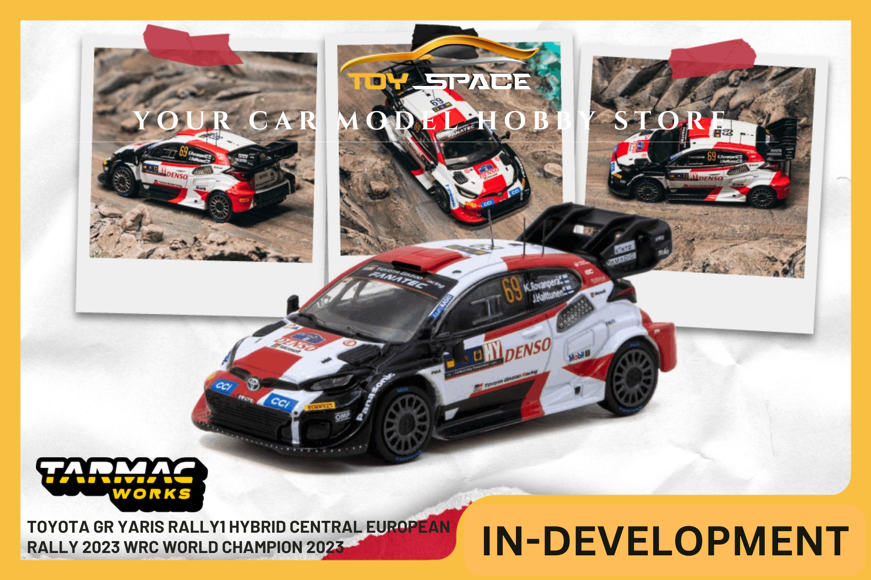 [TARMAC WORKS] 1:64 Toyota GR Yaris Rally1 Hybrid Central European Rally 2023 WRC World Champion 2023 Kalle Rovanperä / Jonne Halttunen