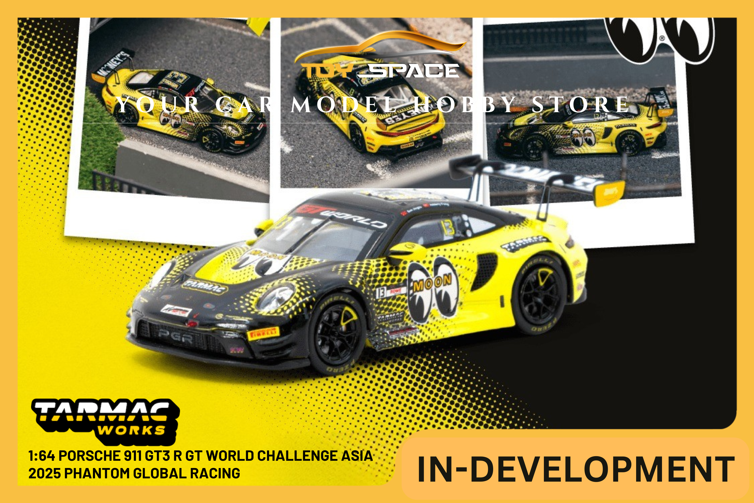 [TARMAC WORKS] 1:64 Porsche 911 GT3 R GT World Challenge Asia 2025 Phantom Global Racing Sun Jingzu / Adderly Fong