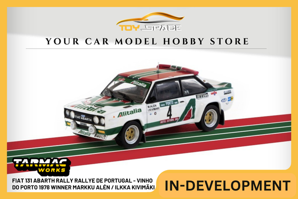 [TARMAC WORKS] 1:64 Fiat 131 Abarth Rally Rallye De Portugal - Vinho do Porto 1978 Winner Markku Alén / Ilkka Kivimäki