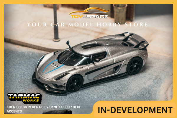 [TARMAC WORKS] 1:64 Koenigsegg Regera Silver Metallic / Blue Accents