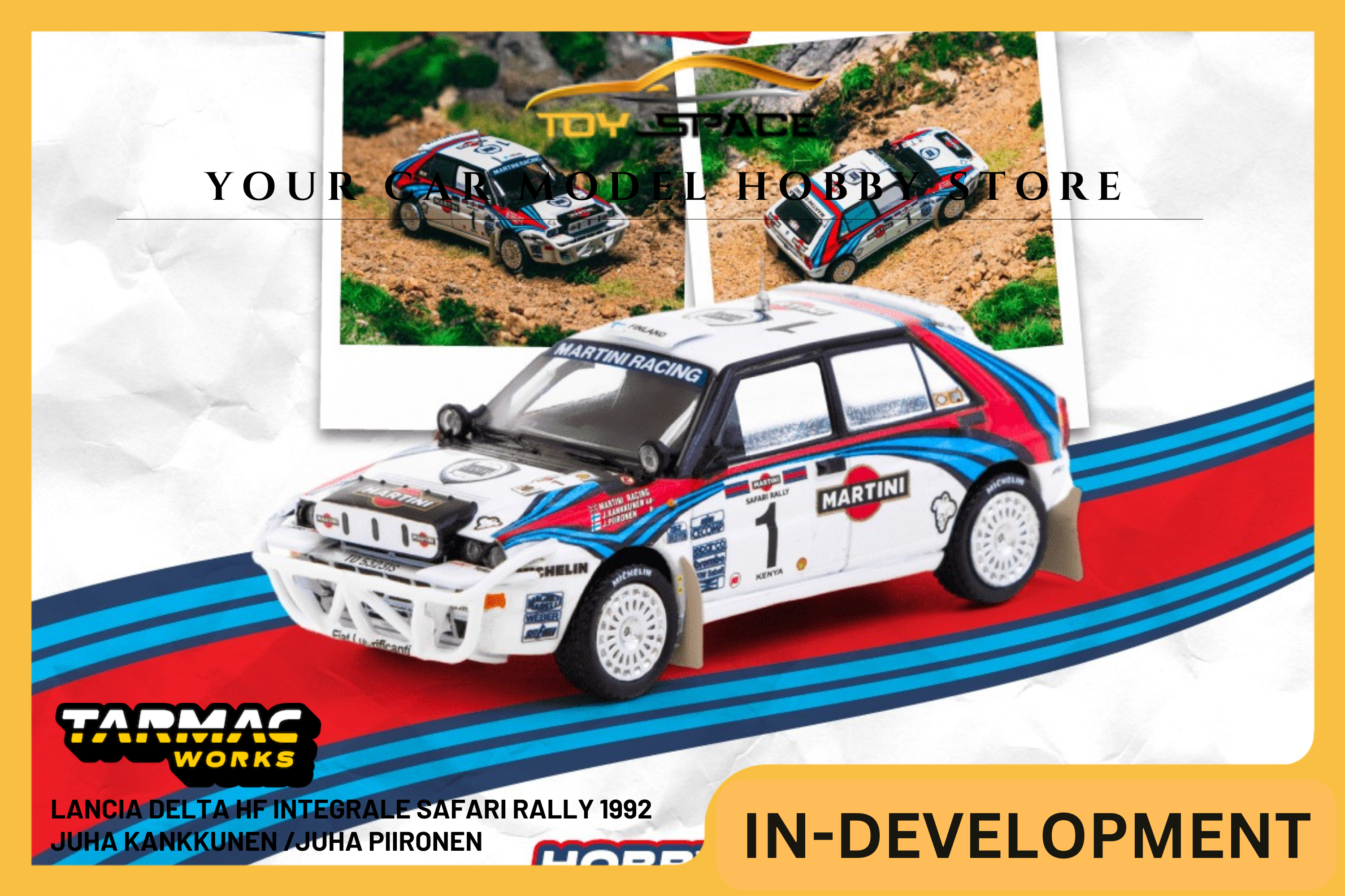 [TARMAC WORKS] 1:64 Lancia Delta HF Integrale Safari Rally 1992 Juha Kankkunen /Juha Piironen