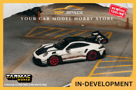 [TARMAC WORKS x MINICHAMPS] 1:64 Porsche GT3RS (992.1) MR White Red - Toy Space Diecast Online Store Singapore