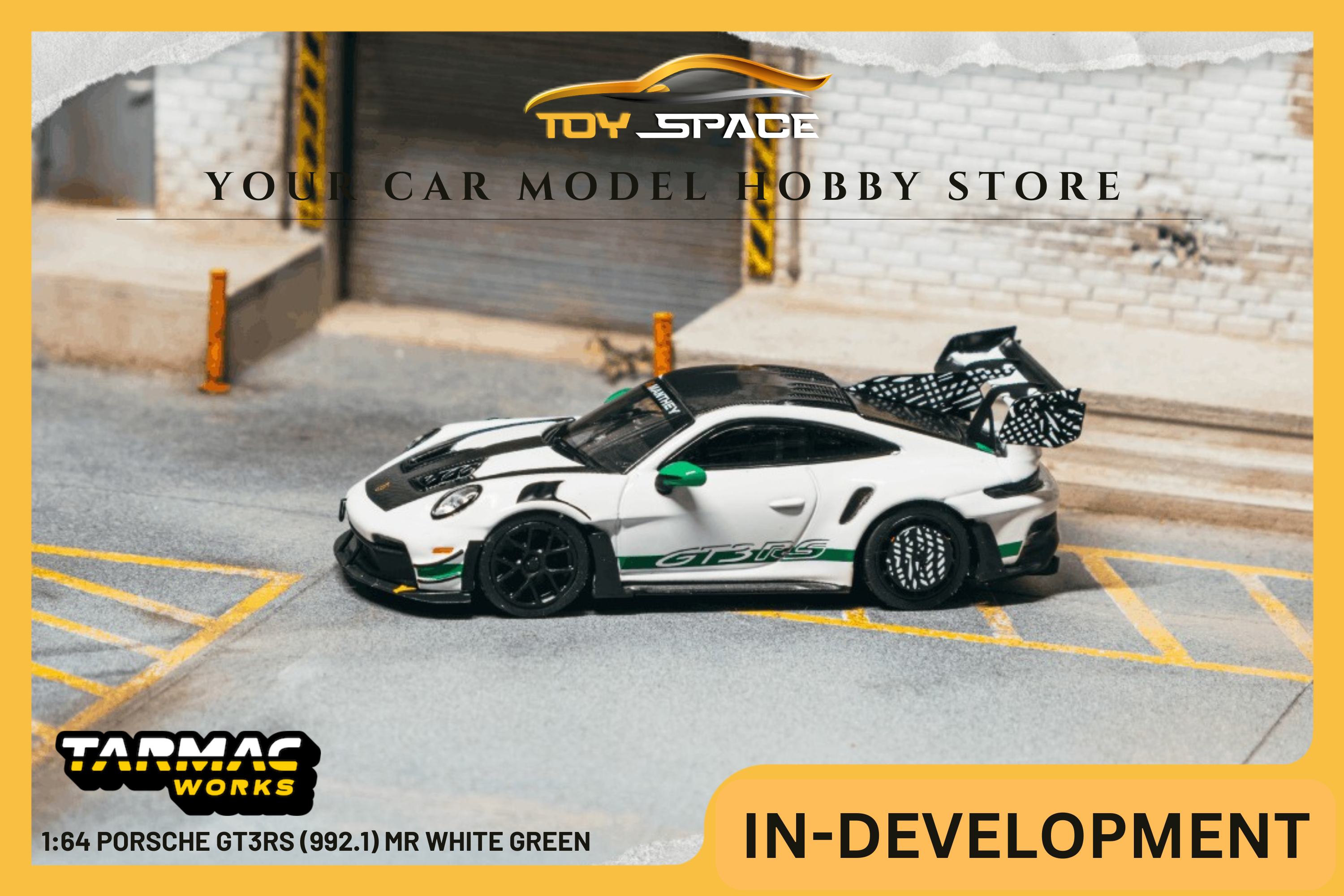 [TARMAC WORKS x MINICHAMPS] 1:64 Porsche GT3RS (992.1) MR White Green