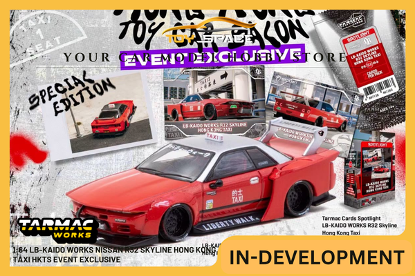 [TARMAC WORKS] 1:64 LB-Kaido Works Nissan R32 Skyline Hong Kong Taxi HKTS Event Exclusive - Toy Space Diecast Online Store Singapore