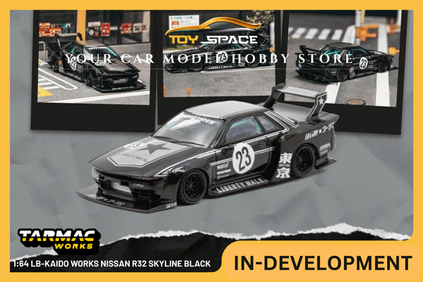 [TARMAC WORKS] 1:64 LB-Kaido Works Nissan R32 Skyline Black