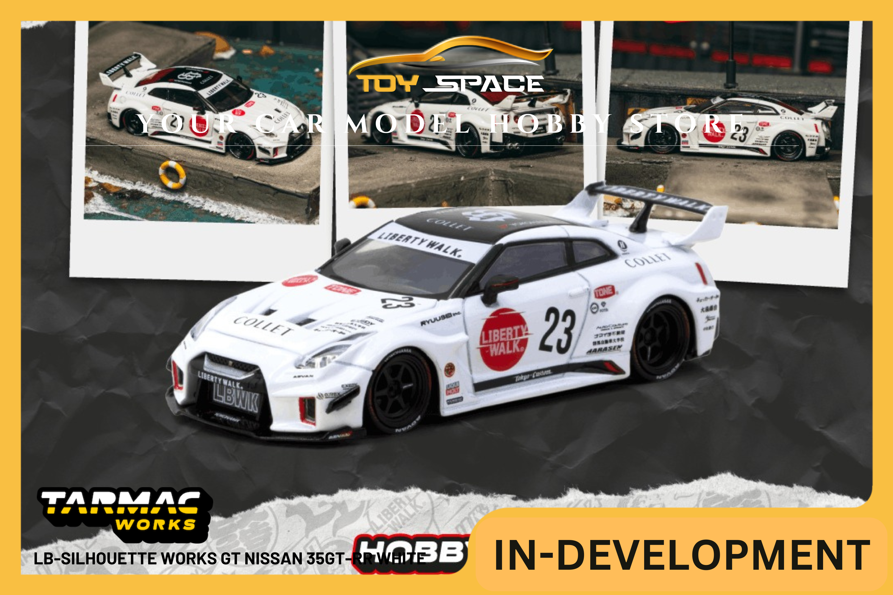[TARMAC WORKS] 1:64 LB-Silhouette Works GT Nissan 35GT-RR White - Toy Space Diecast Online Store Singapore