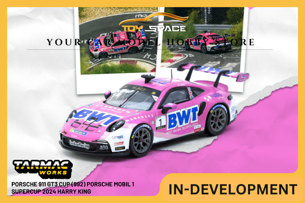 [TARMAC WORKS] 1:64 Porsche 911 GT3 Cup (992) Porsche Mobil 1 Supercup 2024 Harry King