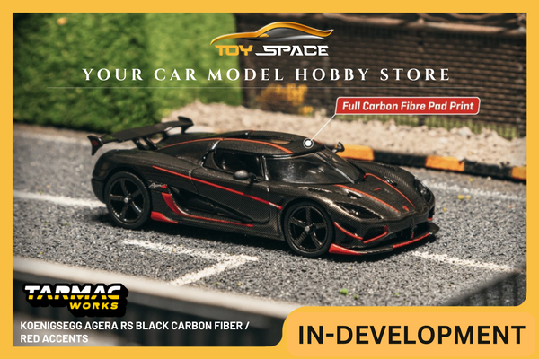 [TARMAC WORKS] 1:64 Koenigsegg Agera RS Black Carbon Fiber / Red Accents