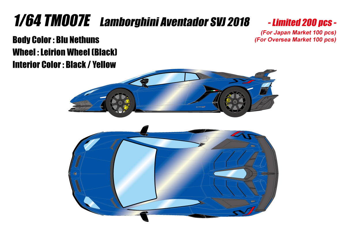 [MAKE UP] 1:64 Lamborghini Aventador SVJ 2018 Blu Nethuns [TM007E]