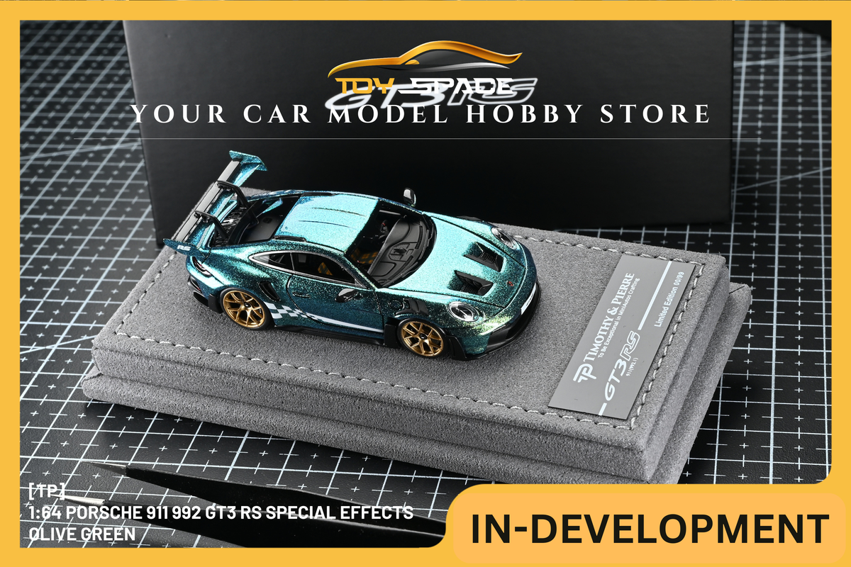 [TP] 1:64 Porsche 911 992 GT3 RS Special Effects Olive Green - Toy Space Diecast Online Store Singapore