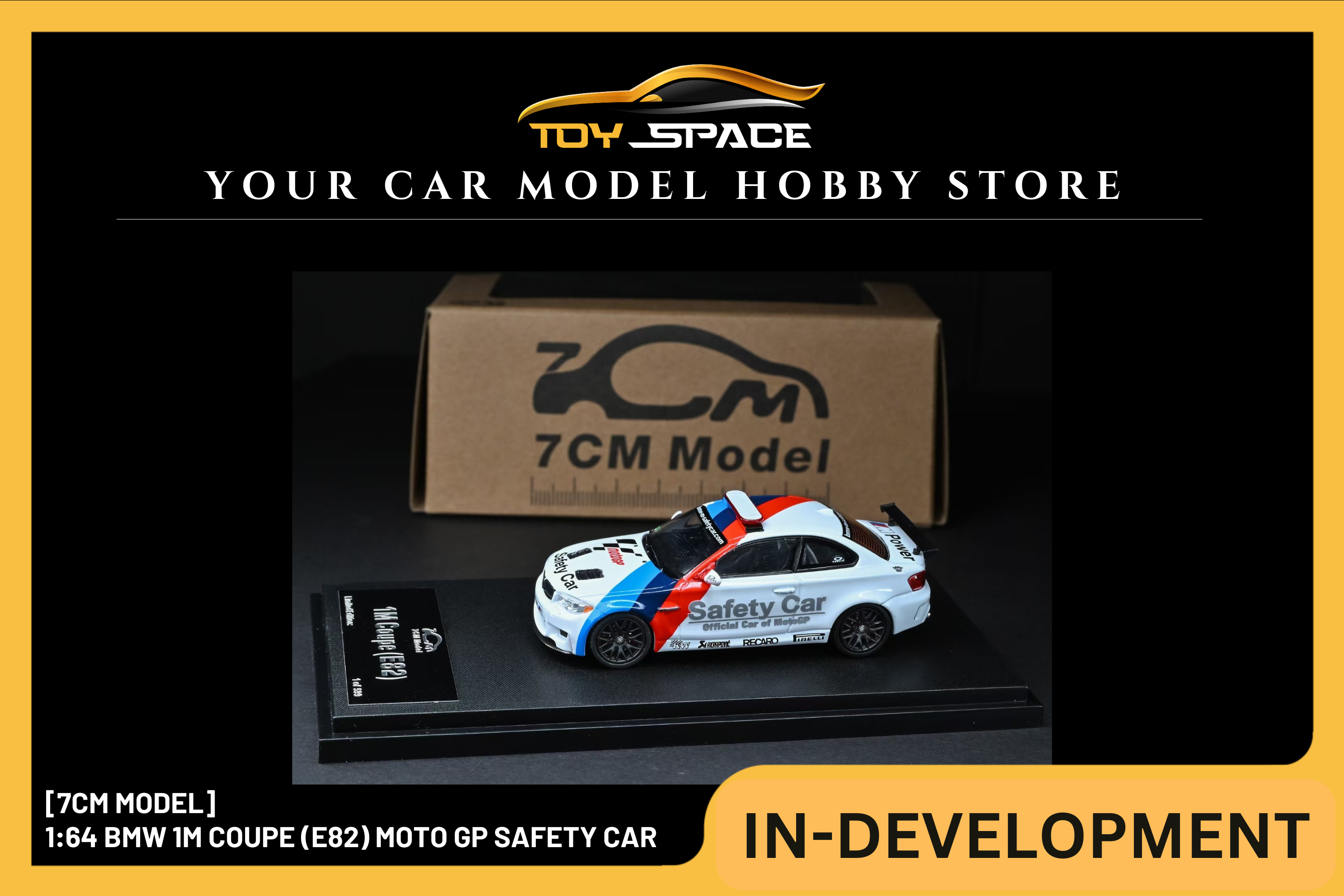 [7CM MODEL] 1:64 BMW 1M Coupe (E82) Moto GP Safety Car - Toy Space Diecast Online Store Singapore