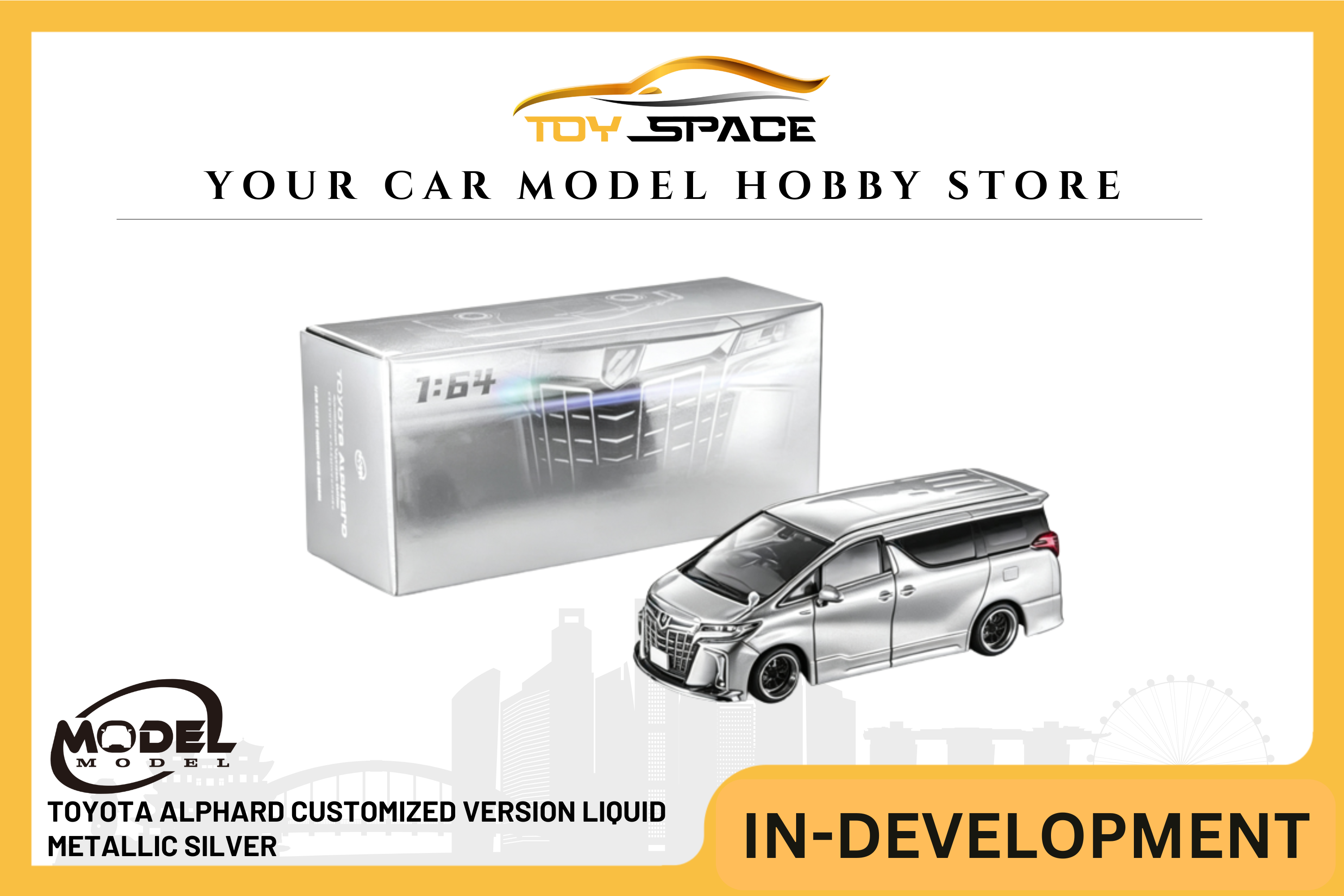[MODEL MODEL] 1:64 Toyota Alphard Customized Version Liquid Metallic Silver