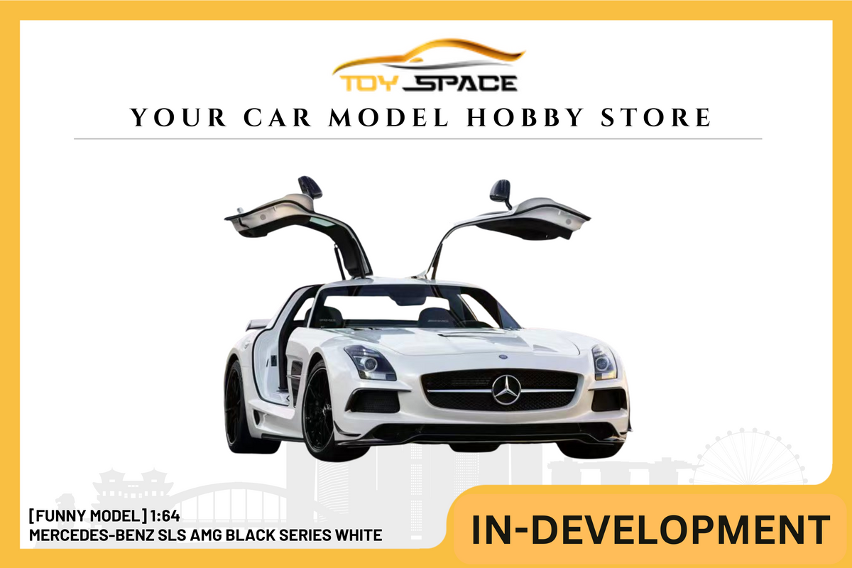 [FUNNY MODEL] 1:64 Mercedes-Benz SLS AMG Black Series White