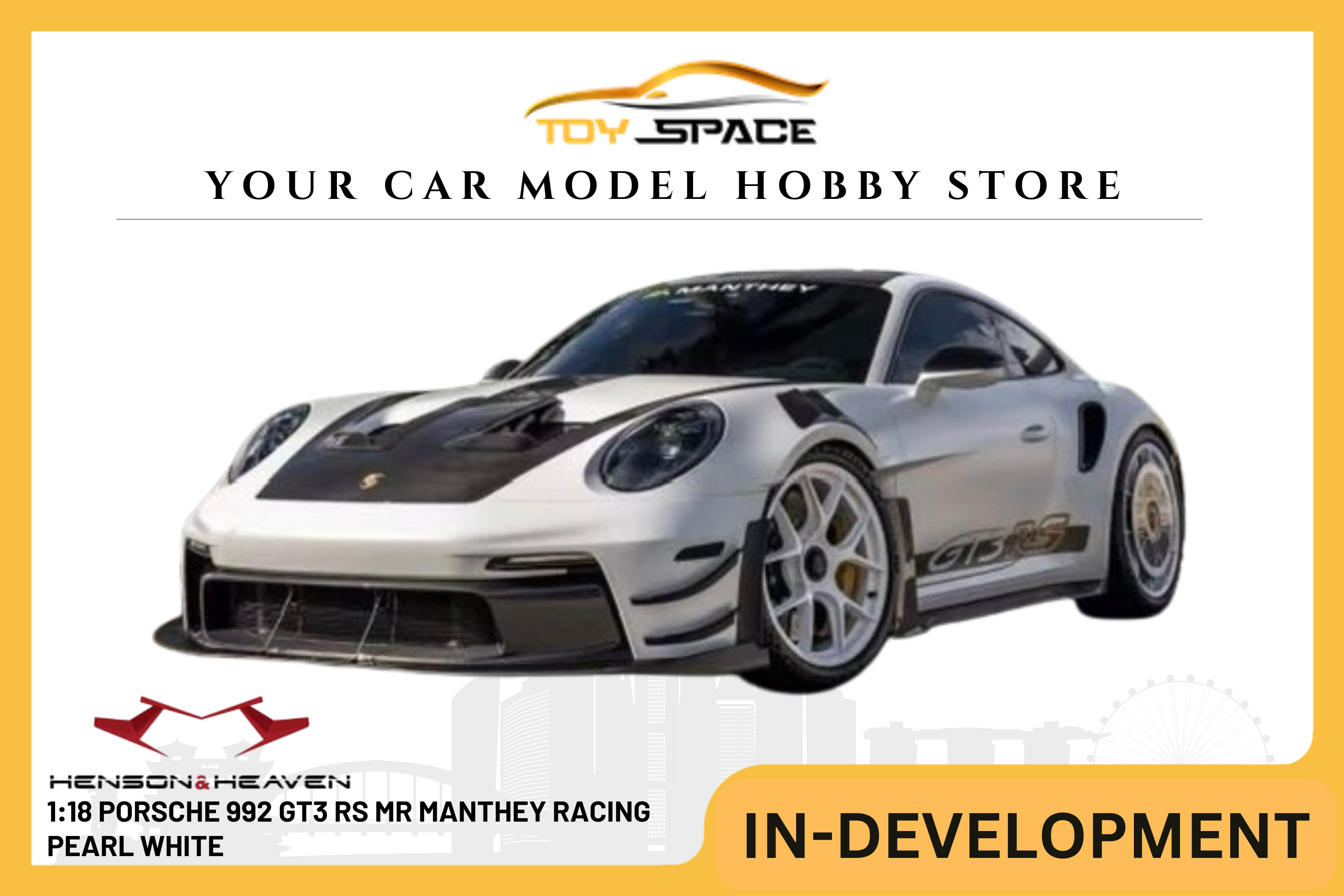 [HH MODEL] 1:18 Porsche 992 GT3 RS MR Manthey Racing Pearl White