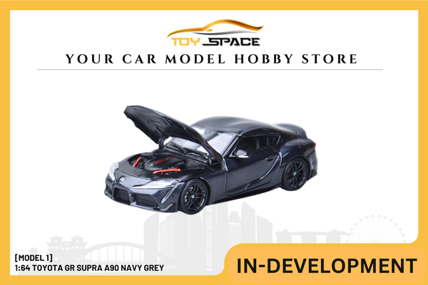 [MODEL 1] 1:64 Toyota GR Supra A90 Navy Grey - Toy Space Diecast Online Store Singapore