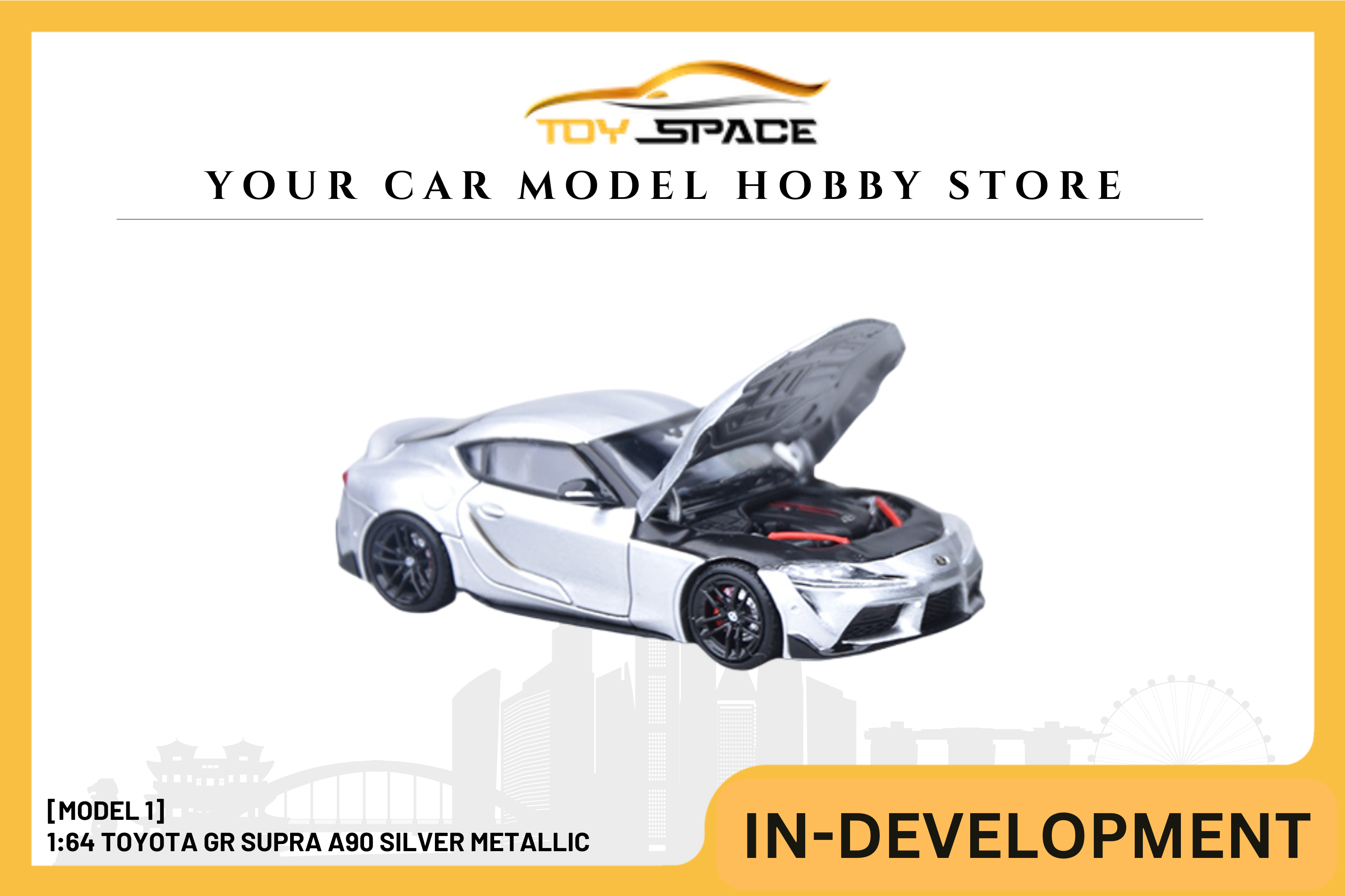 [MODEL 1] 1:64 Toyota GR Supra A90 Silver Metallic - Toy Space Diecast Online Store Singapore
