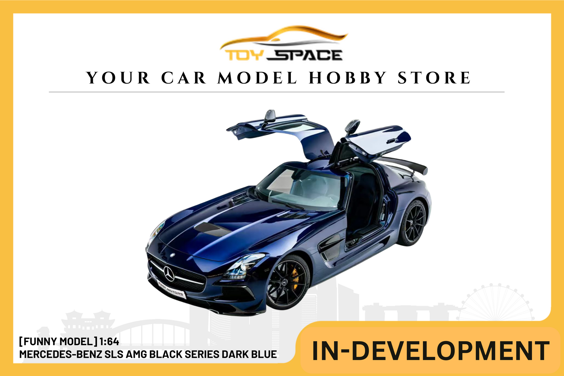 FUNNY MODEL] 1:64 Mercedes-Benz SLS AMG Black Series Dark Blue