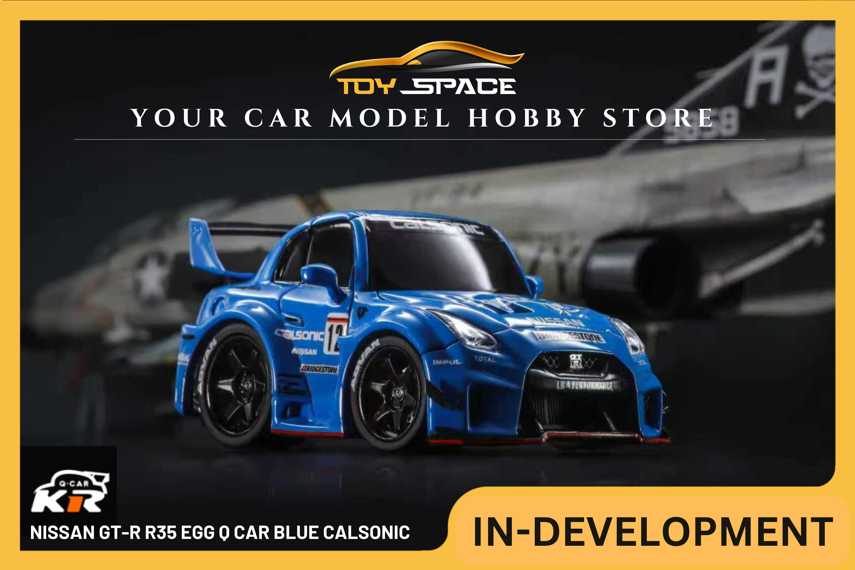 [KR] 1:64 Nissan GT-R R35 Egg Q Car Blue Calsonic