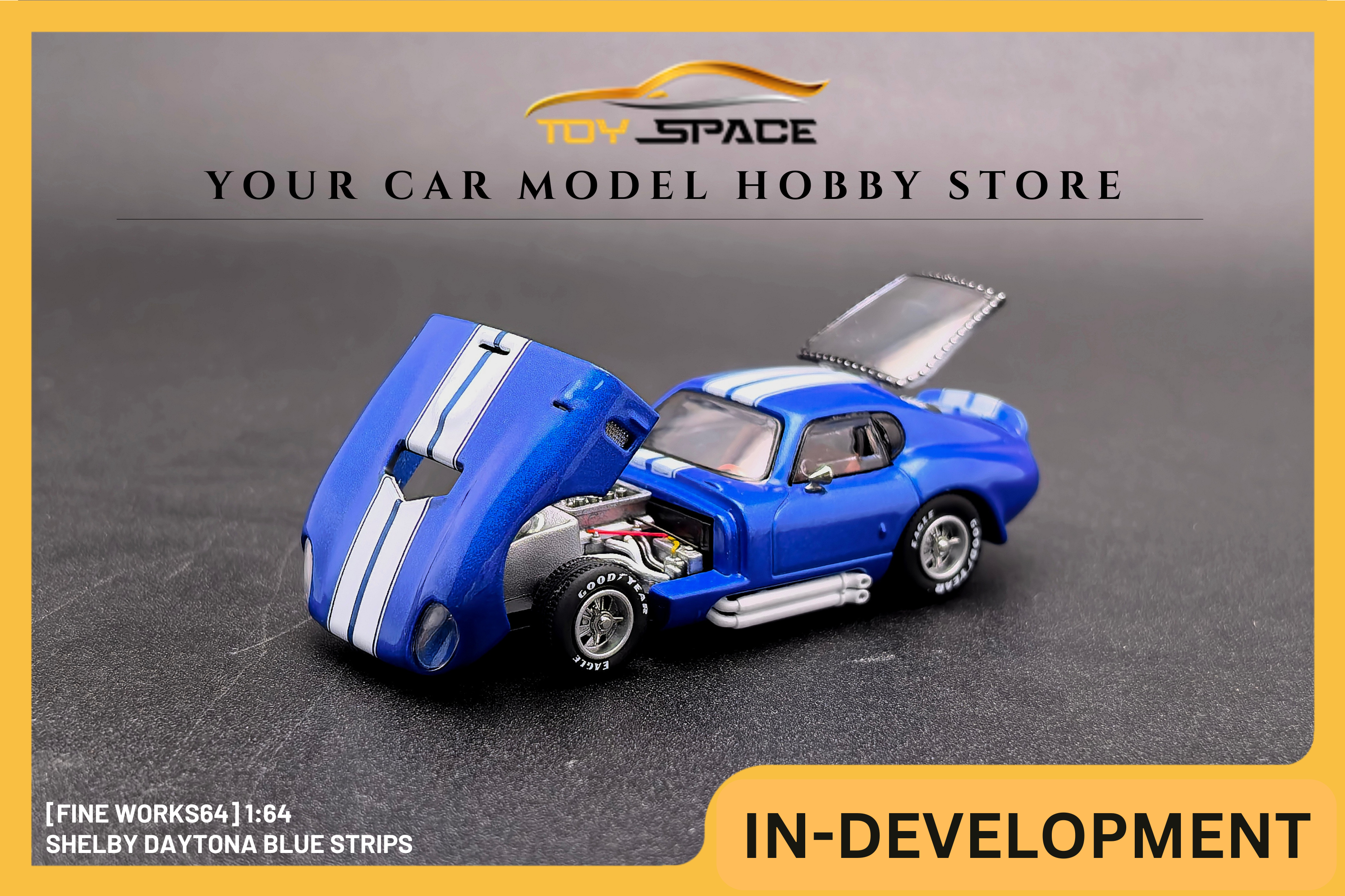 [FINE WORKS64] 1:64 Shelby Daytona Blue Strips