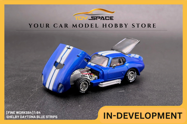 [FINE WORKS64] 1:64 Shelby Daytona Blue Strips