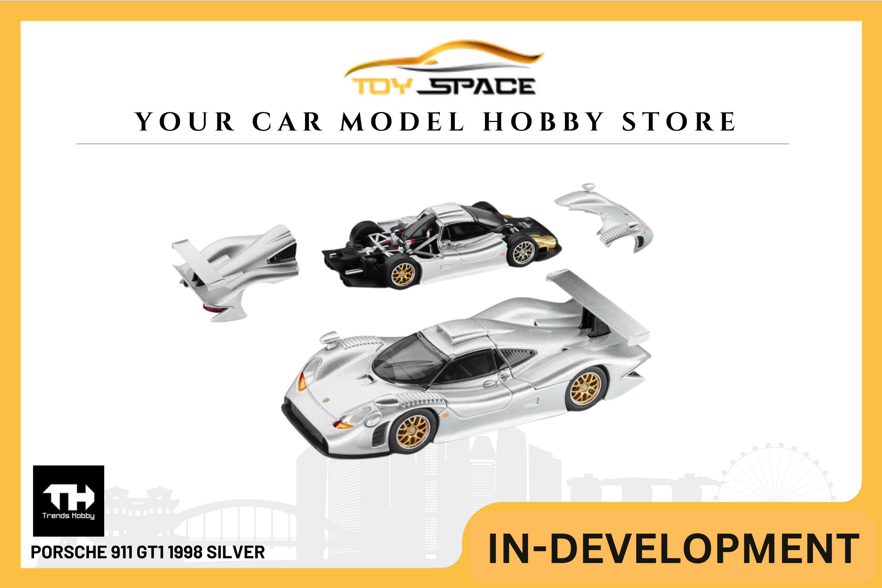 [TRENDS HOBBY] Porsche 911 GT1 1998 Silver
