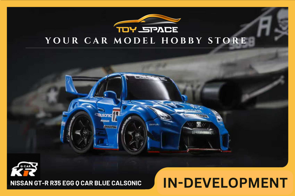 [KR] 1:64 Nissan GT-R R35 Egg Q Car Blue Calsonic