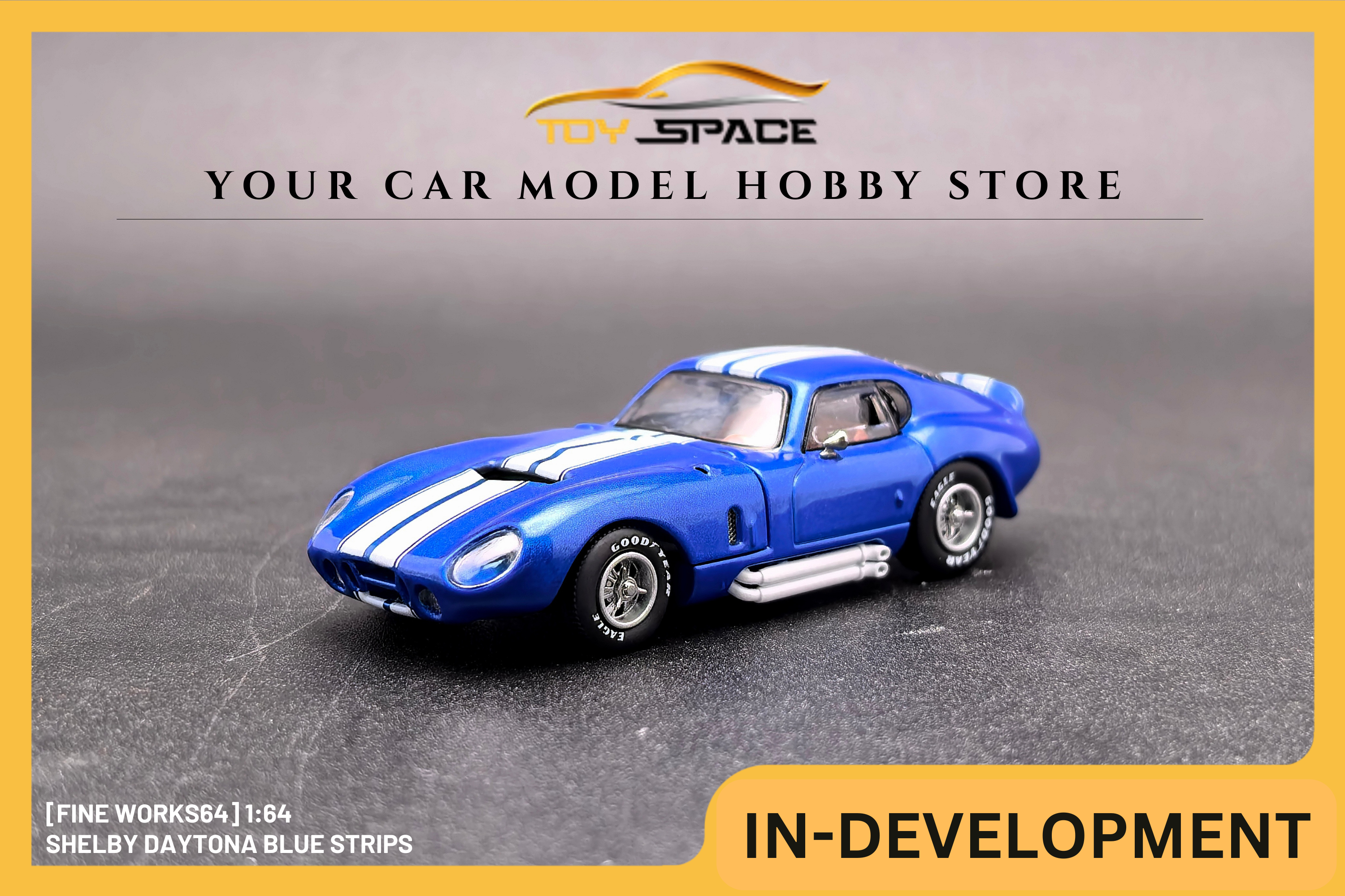 [FINE WORKS64] 1:64 Shelby Daytona Blue Strips