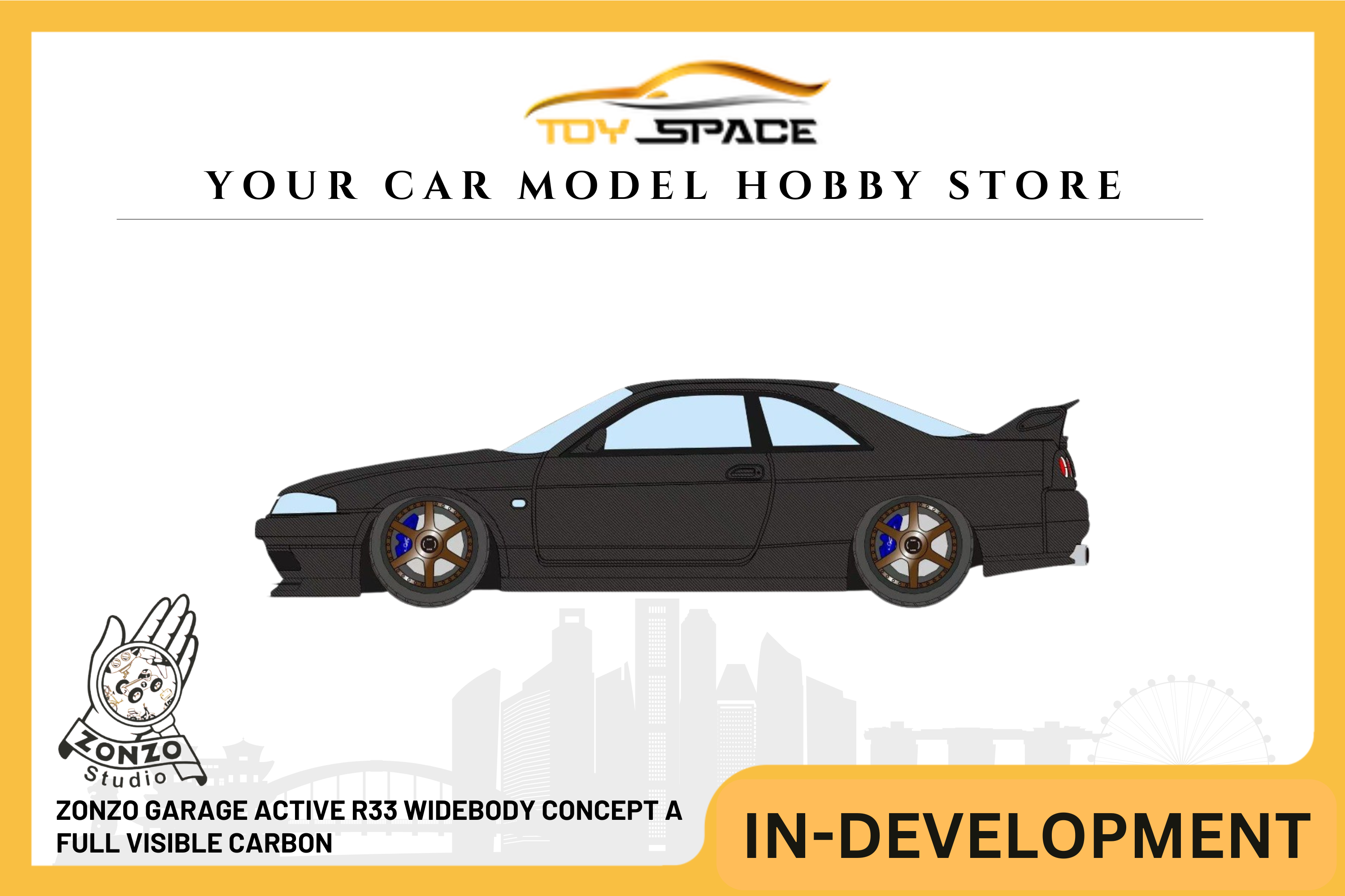 [THE LABORATORY] 1:64 Zonzo Garage Active R33 Widebody Concept A Full Visible Carbon