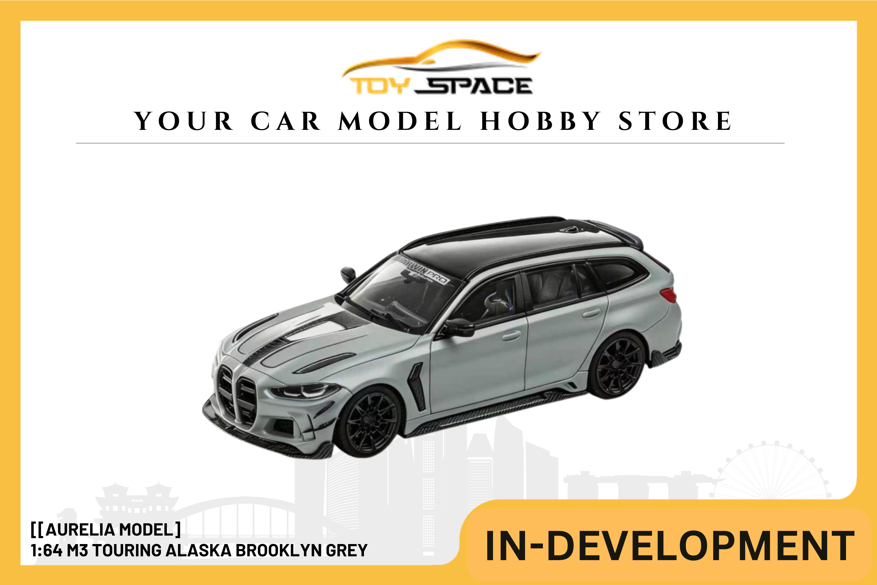 [AURELIA MODEL] 1:64 M3 Touring Alaska Brooklyn Grey - Toy Space Diecast Online Store Singapore