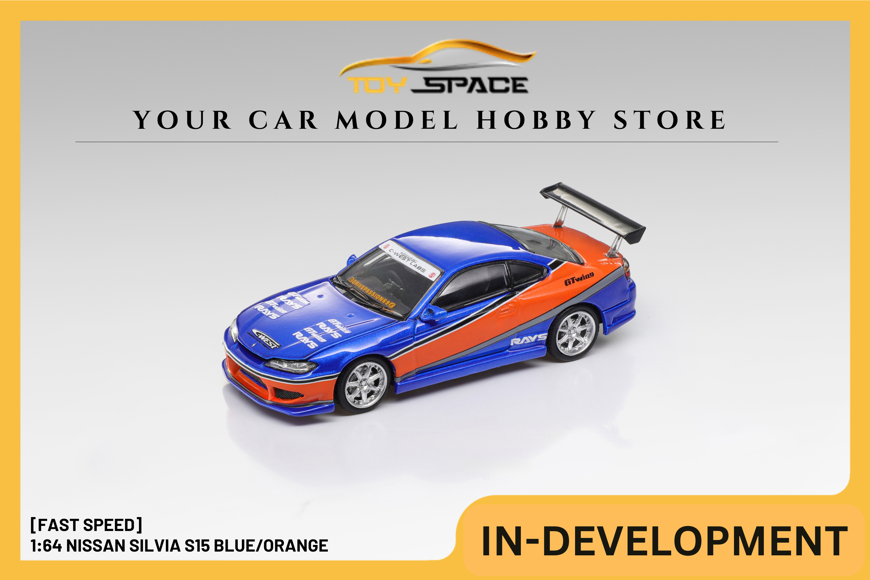 [FAST SPEED] 1:64 Nissan Silvia S15 Blue/Orange