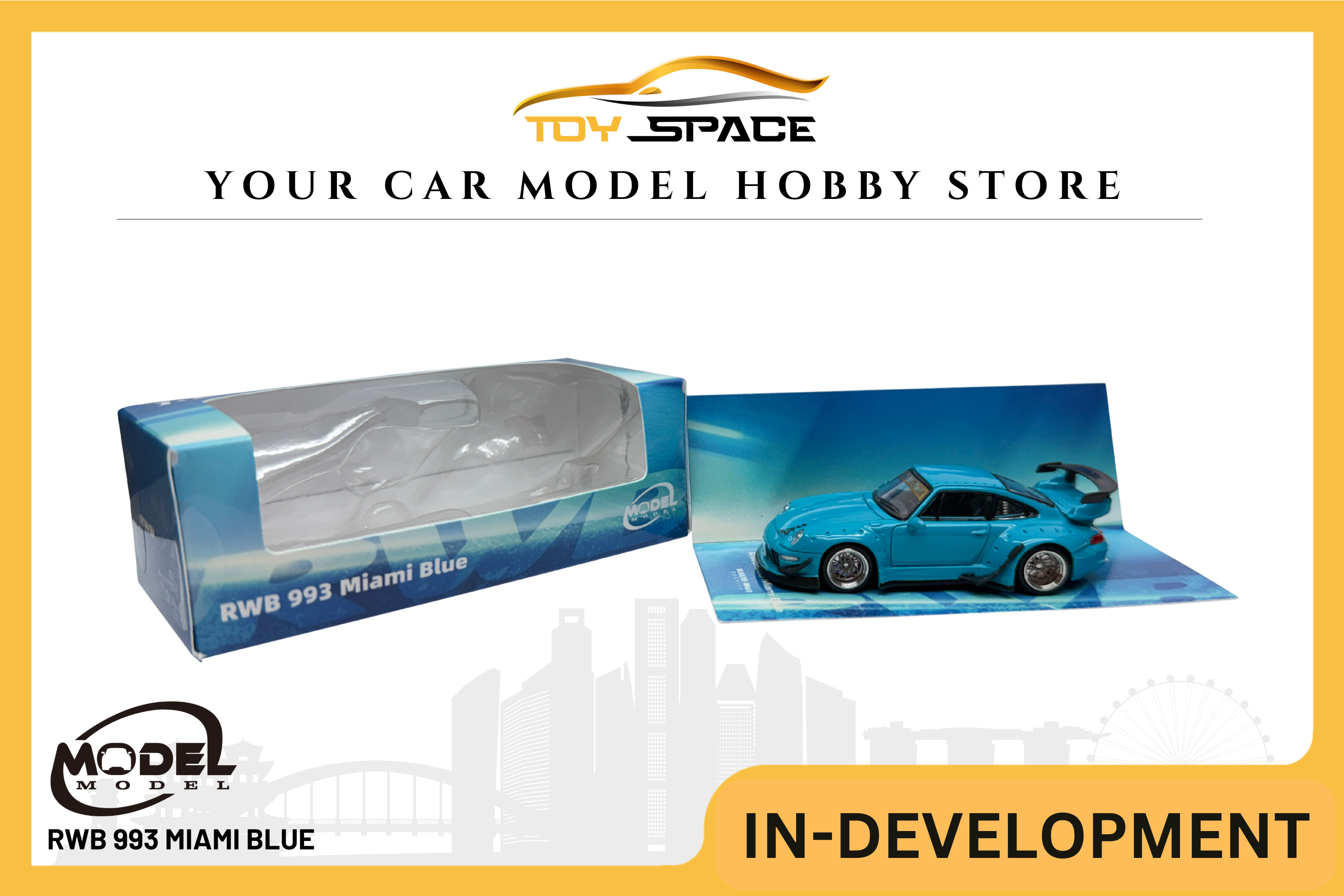 [MODEL MODEL] 1:64 RWB 993 Miami Blue - Toy Space Diecast Online Store Singapore