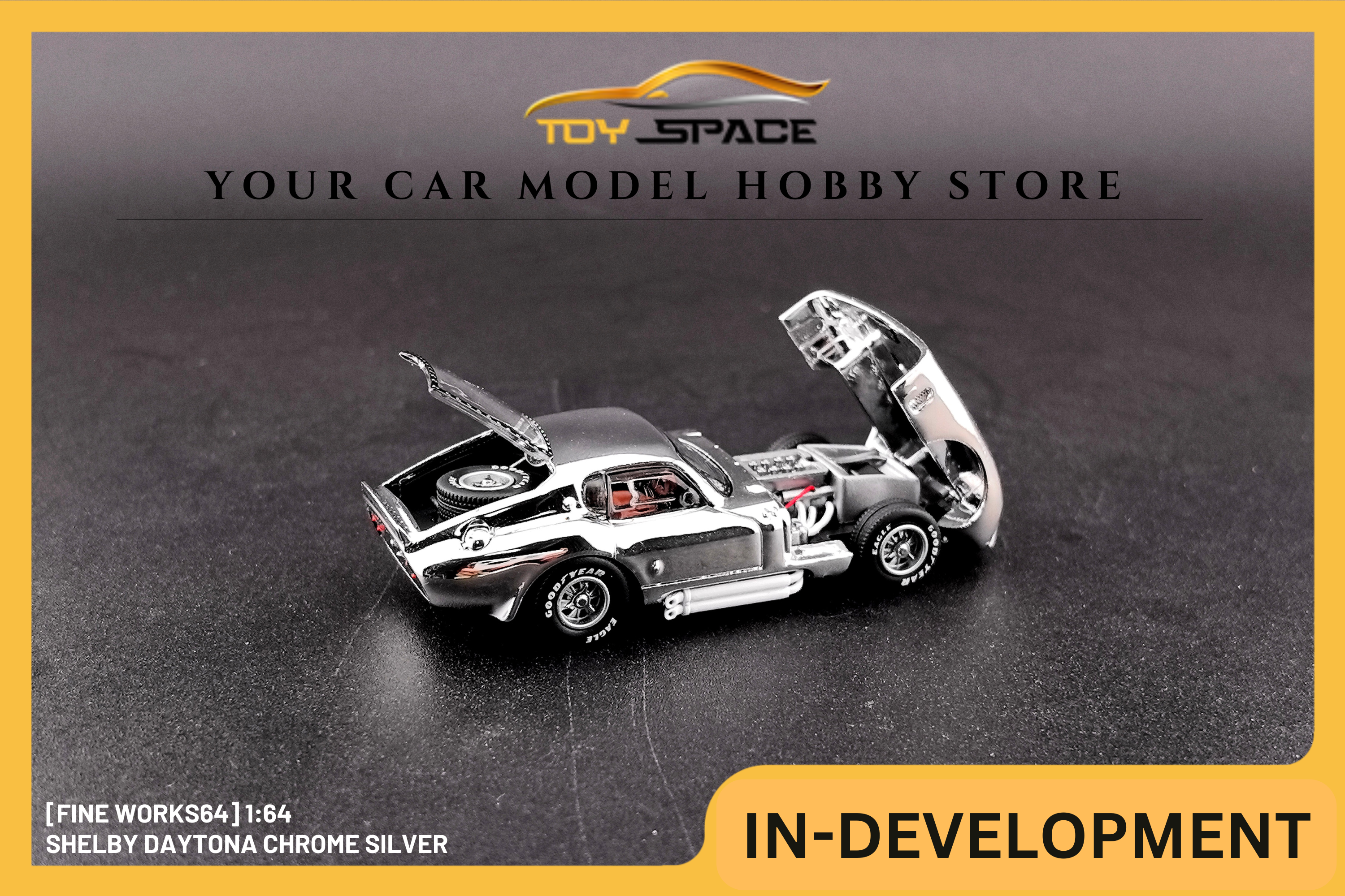 [FINE WORKS64] 1:64 Shelby Daytona Chrome Silver