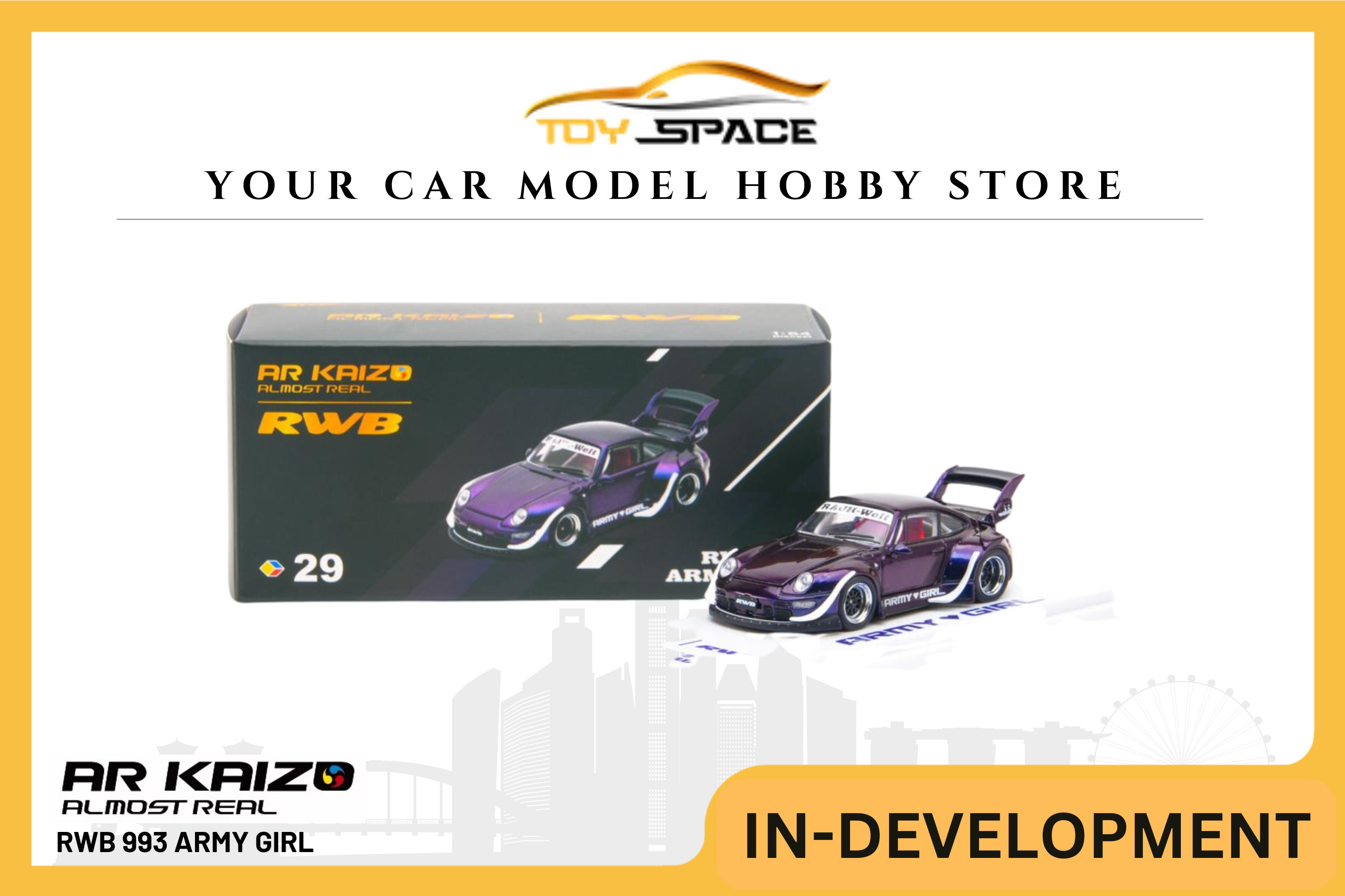 [AR KAIZO] 1:64 RWB 993 Army Girl - Toy Space Diecast Online Store Singapore