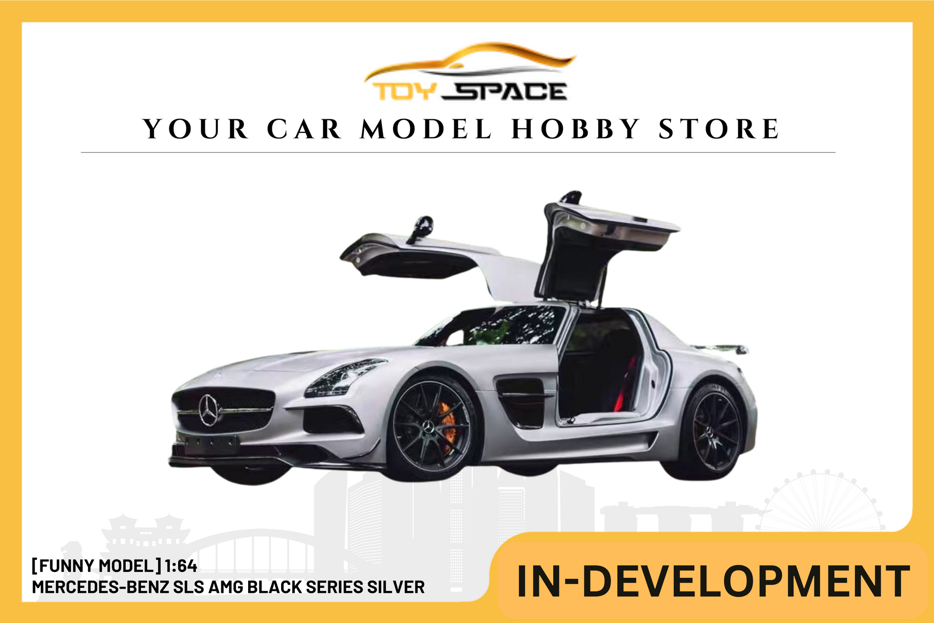 FUNNY MODEL] 1:64 Mercedes-Benz SLS AMG Black Series Silver