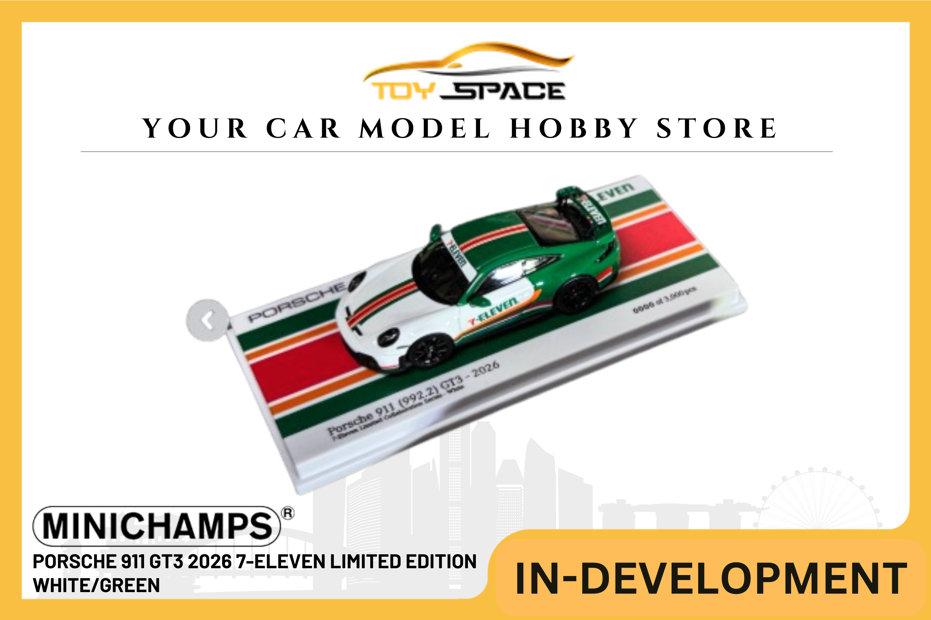 [MINICHAMPS] 1:64 Porsche 911 GT3 2026 7-Eleven Limited Edition White/Green