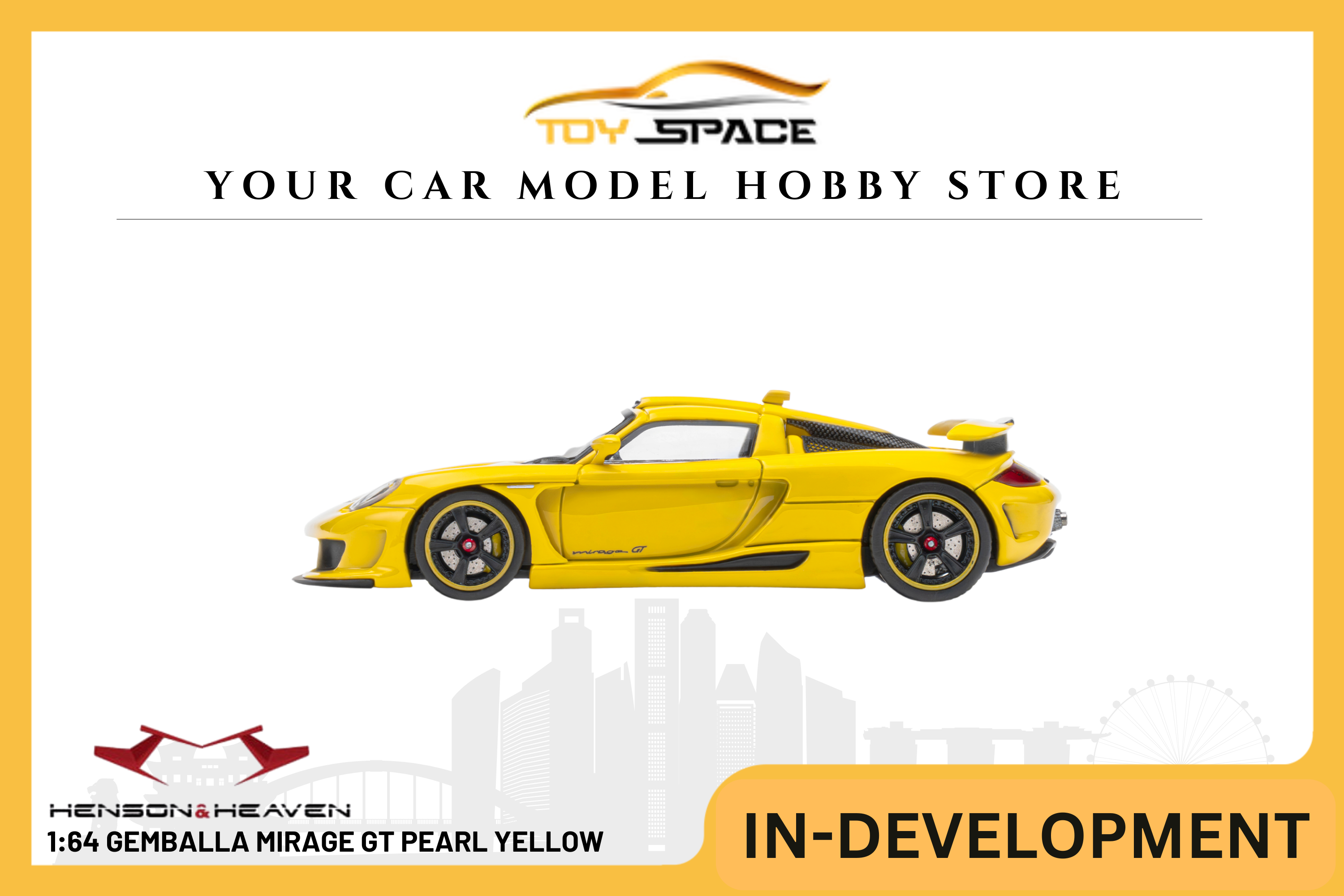 [HH MODEL] 1:64 Gemballa Mirage GT Pearl Yellow - Toy Space Diecast Online Store Singapore