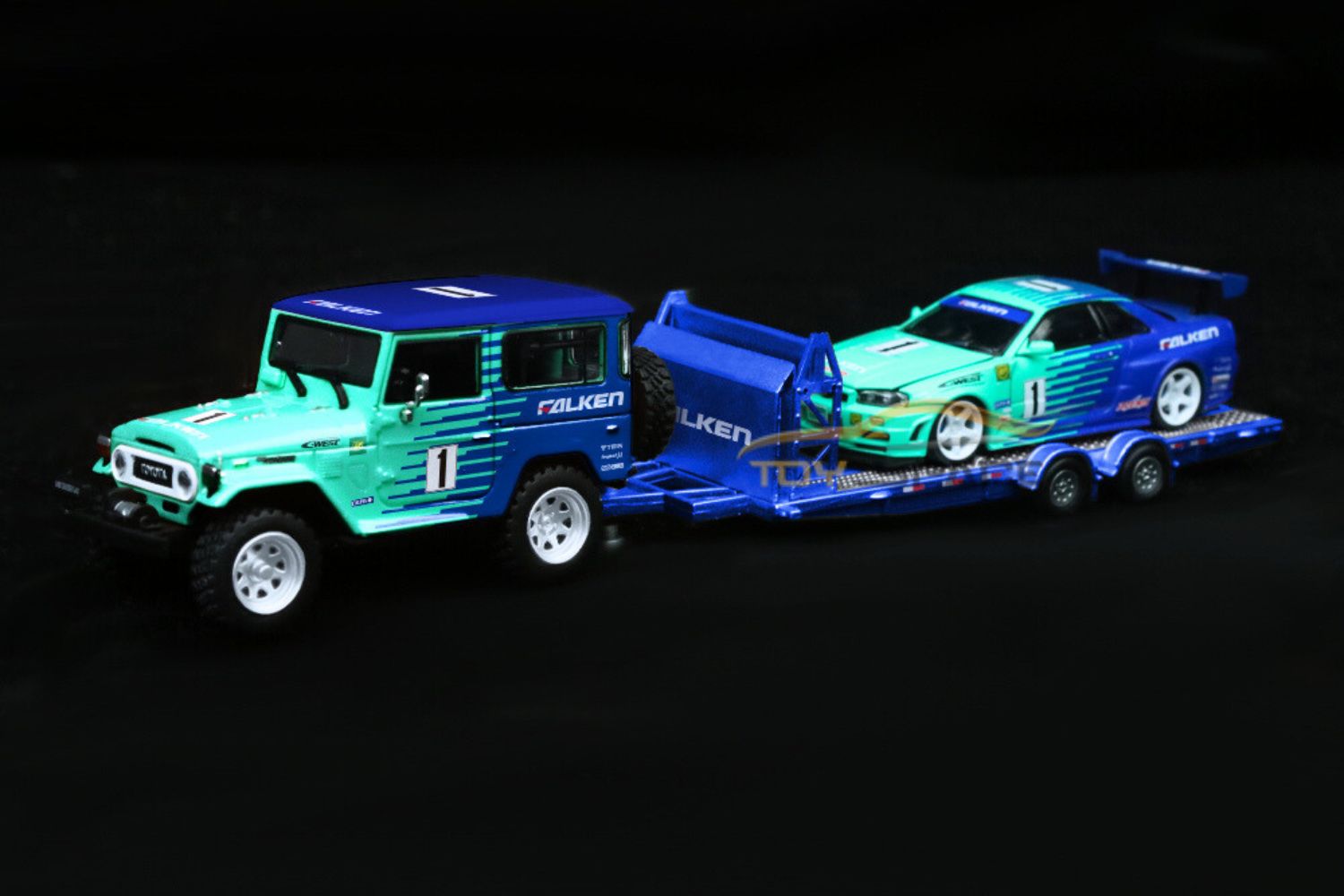 [TIME MICRO] 1/64 Nissan GTR R34 Falken & FJ40 Cruiser