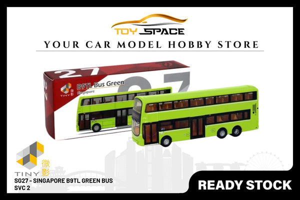 [TINY] SG27 Diecast - Singapore B9TL Green Bus (Svc 2)