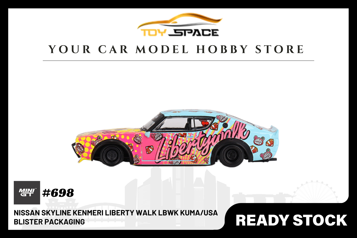 [MINI GT] Nissan Skyline Kenmeri Liberty Walk LBWK KUMA / USA Blister Packaging