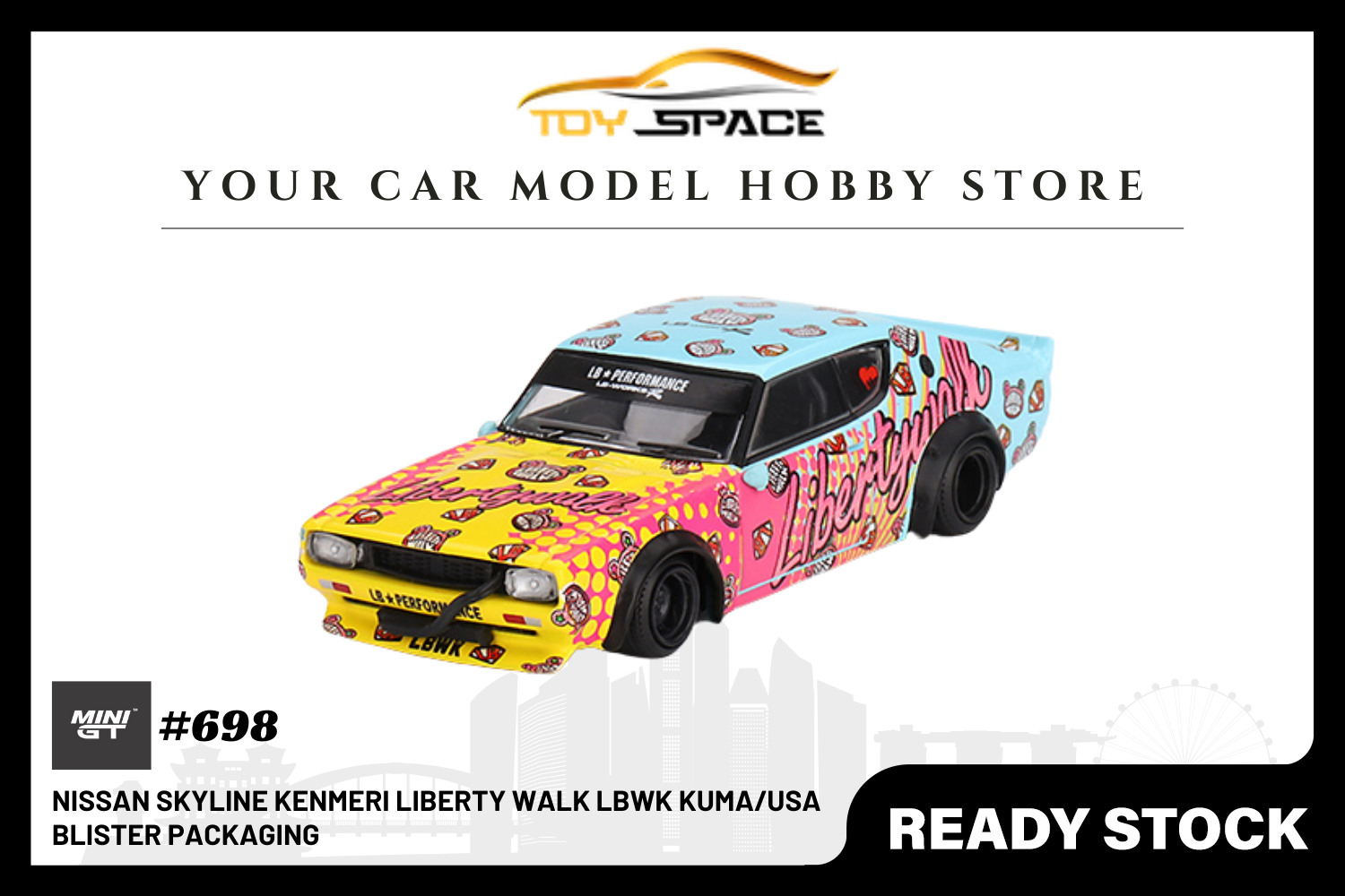 [MINI GT] Nissan Skyline Kenmeri Liberty Walk LBWK KUMA / USA Blister Packaging