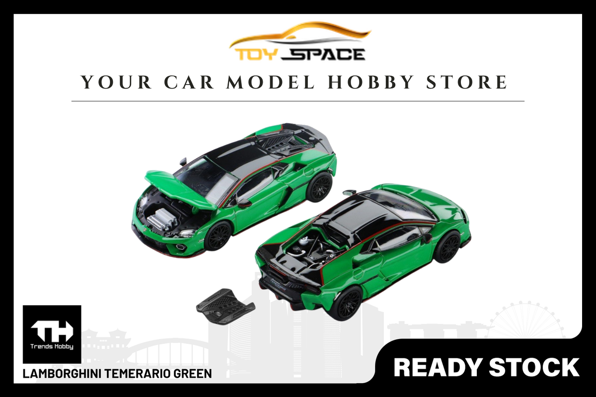 [TRENDS HOBBY] Lamborghini Temerario Green - Toy Space Diecast Online Store Singapore